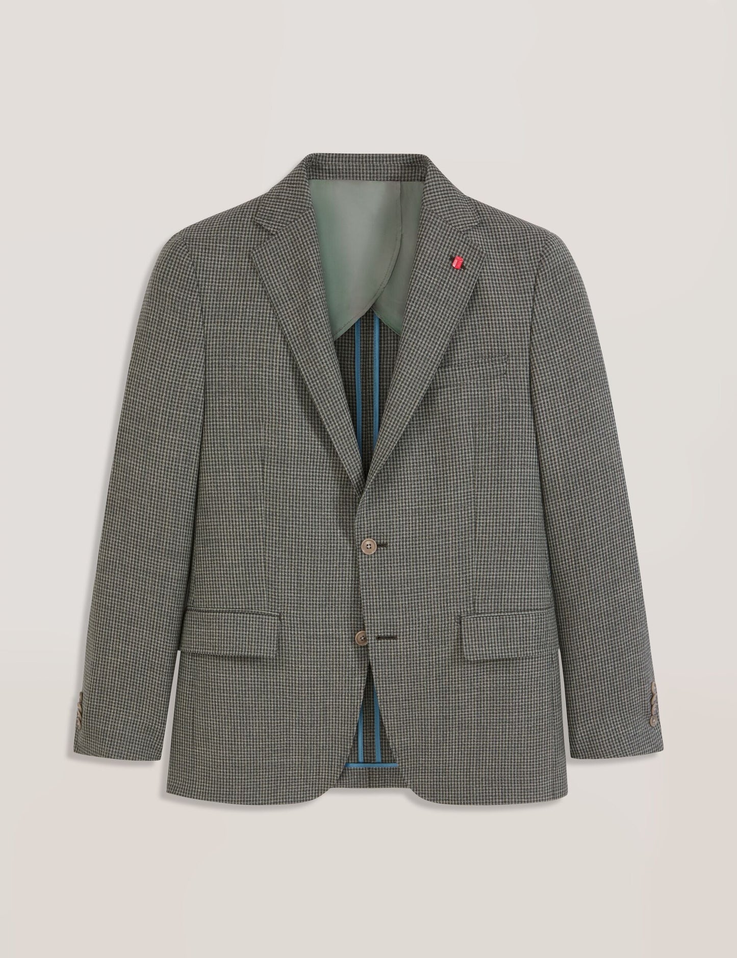 Ted Baker WINFRED Mini Check Wool Modern Fit Suit Jacket DARK GREEN