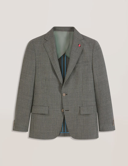 Ted Baker WINFRED Mini Check Wool Modern Fit Suit Jacket DARK GREEN