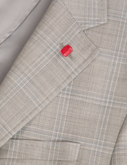 Ted Baker WINFRED Mixed Plaid Wool Tailored Blazer STONE