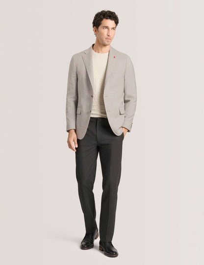 Ted Baker WINFRED Mixed Plaid Wool Tailored Blazer STONE