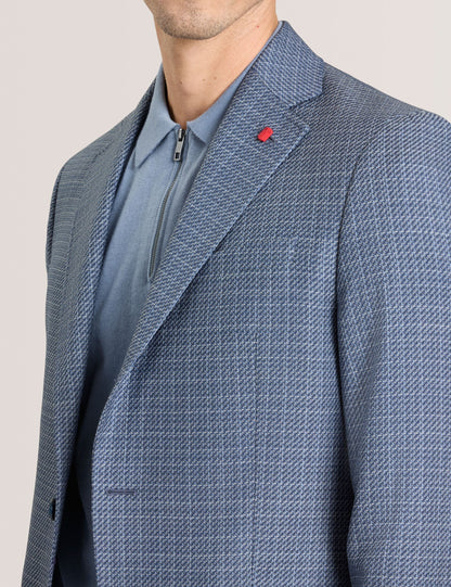 Ted Baker WINFRED Plaid Woven Texture Tailored Blazer BLUE