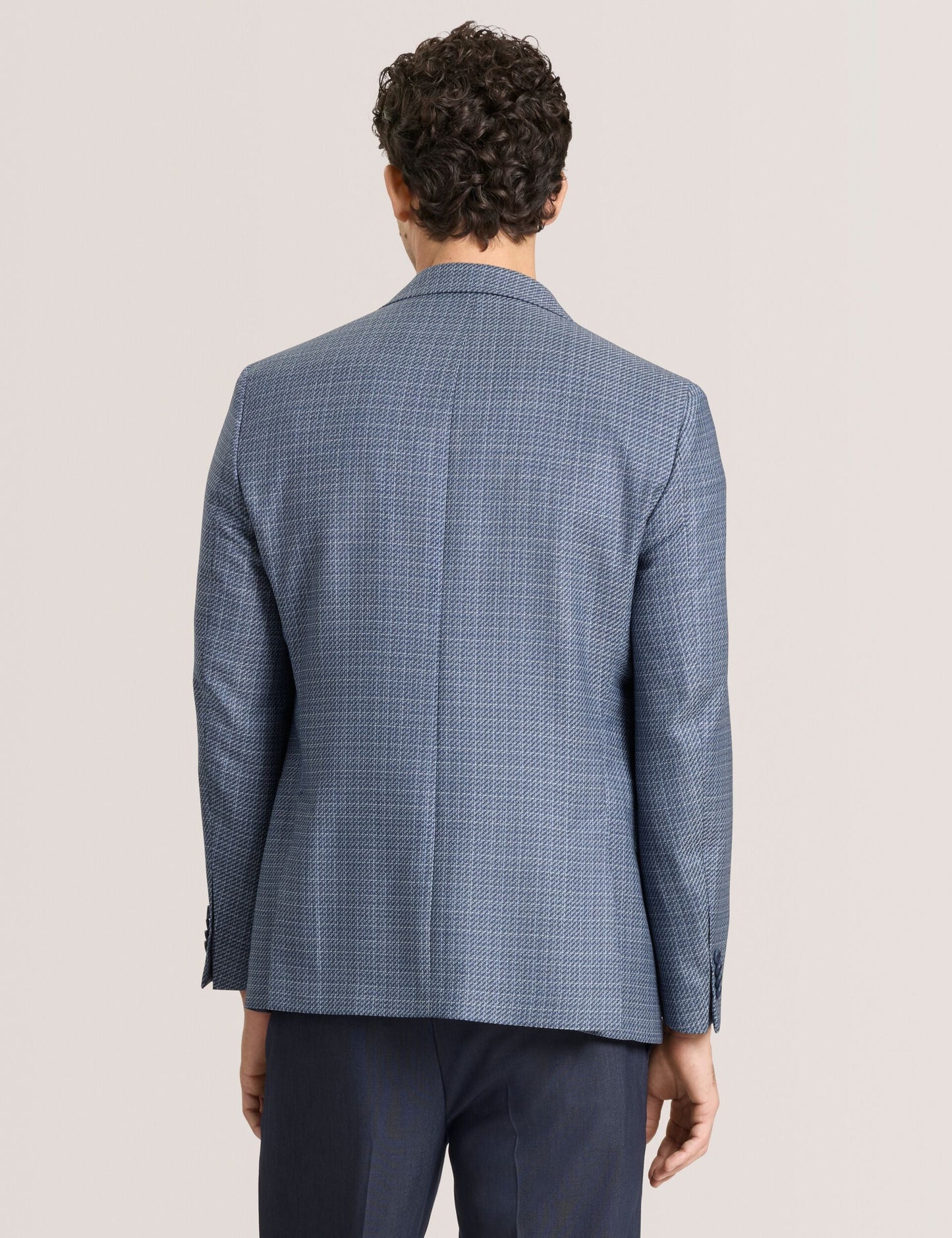 Ted Baker WINFRED Plaid Woven Texture Tailored Blazer BLUE