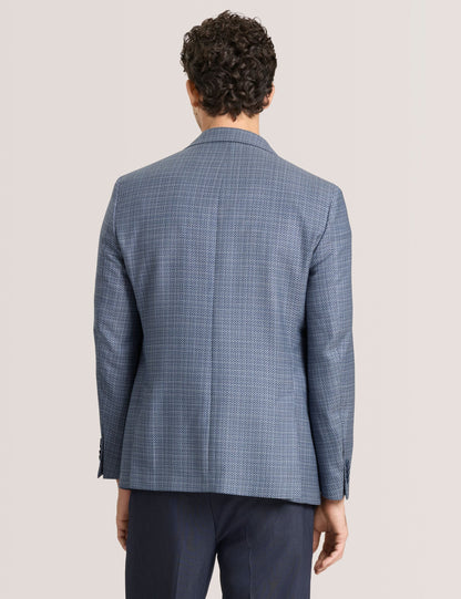 Ted Baker WINFRED Plaid Woven Texture Tailored Blazer BLUE