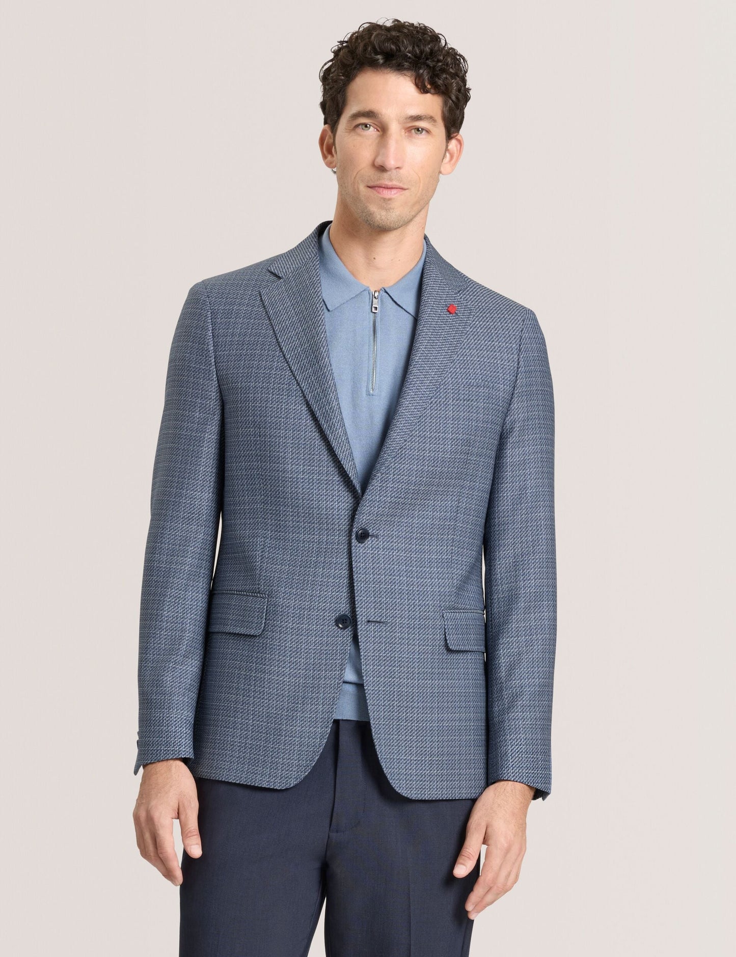 Ted Baker WINFRED Plaid Woven Texture Tailored Blazer BLUE