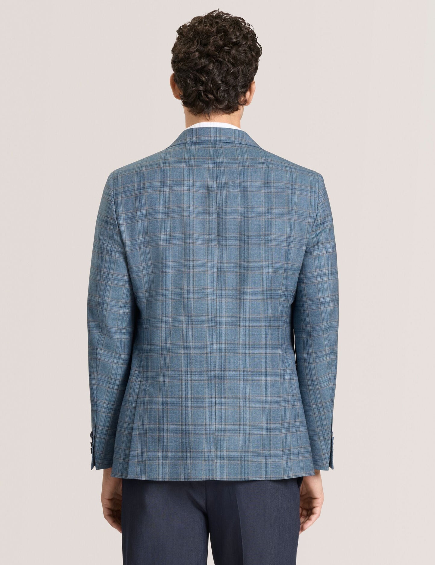 Ted Baker WINFRED Mixed Plaid Wool Tailored Blazer TEAL BLUE