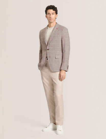 Ted Baker WINFRED Grid Check Cotton Blend Blazer TAUPE