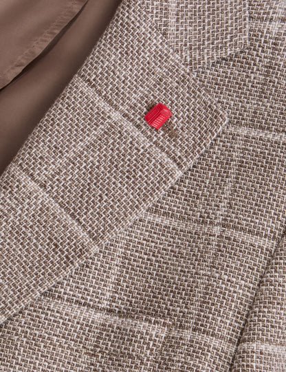 Ted Baker WINFRED Grid Check Cotton Blend Blazer TAUPE
