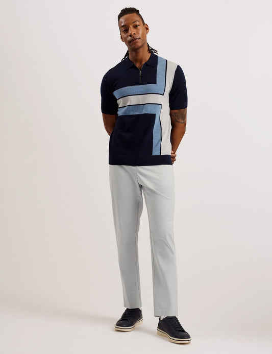 Ted Baker HAYBRN - Grey Regular Fit Woven Texture Chinos LIGHT GREY