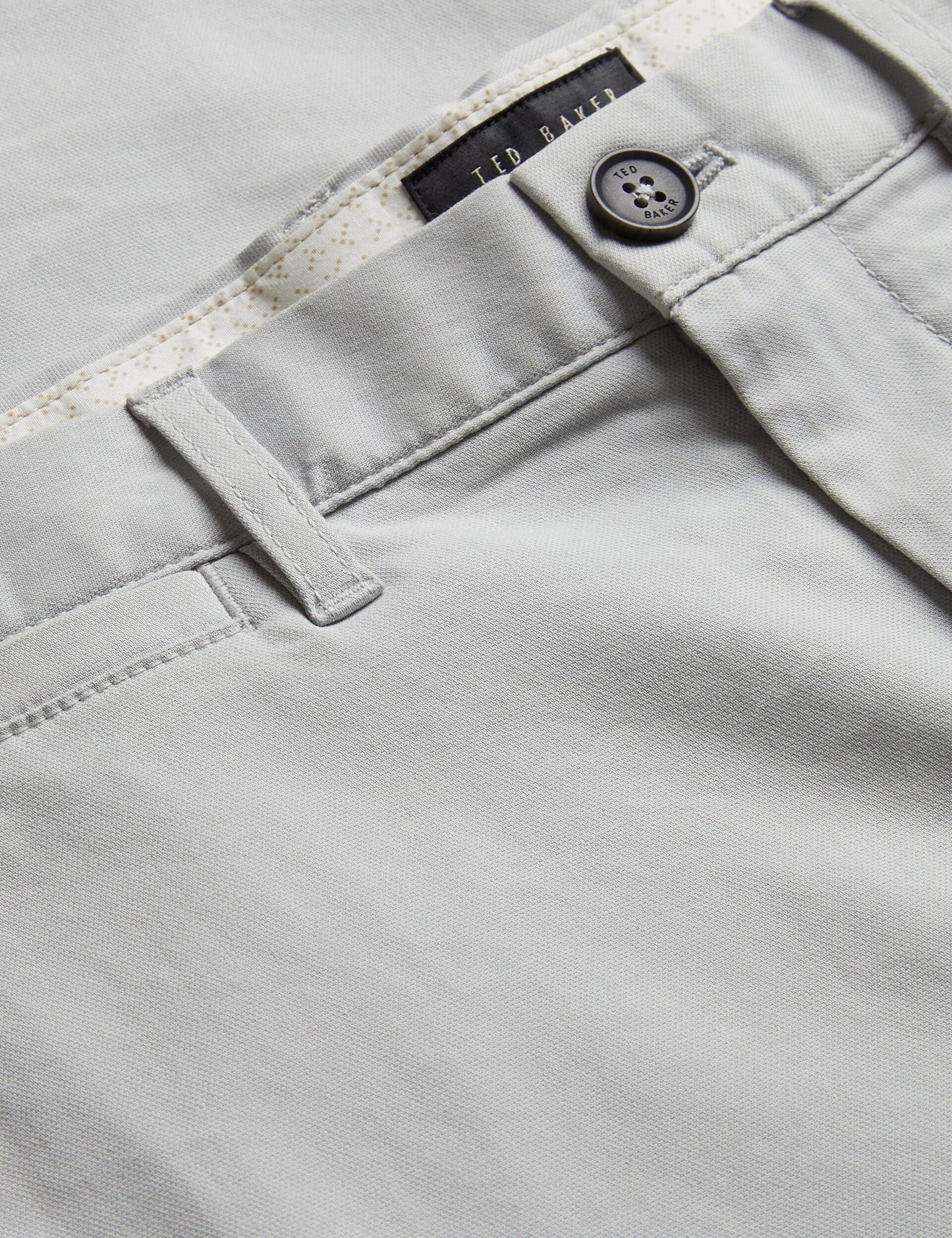 Ted Baker HAYBRN - Grey Regular Fit Woven Texture Chinos LIGHT GREY