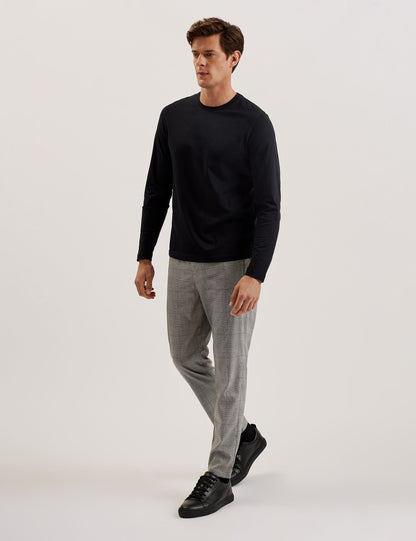 Ted Baker NICOLO - Checked Elastic Waist Tailored Pants STONE