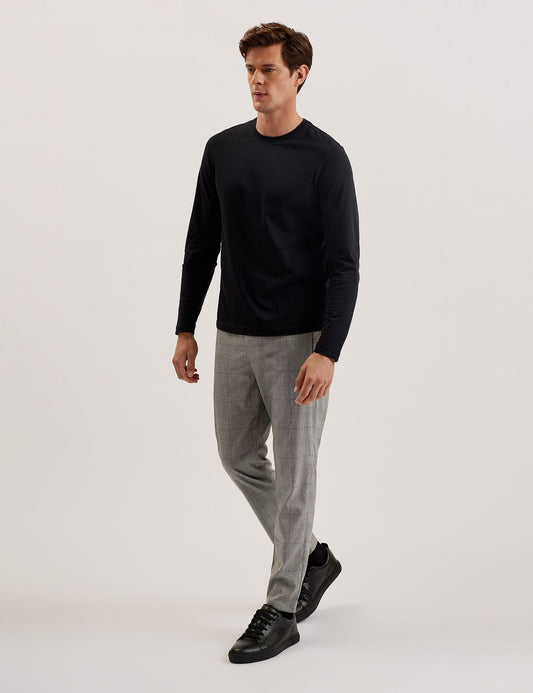 Ted Baker NICOLO - Checked Elastic Waist Tailored Pants STONE