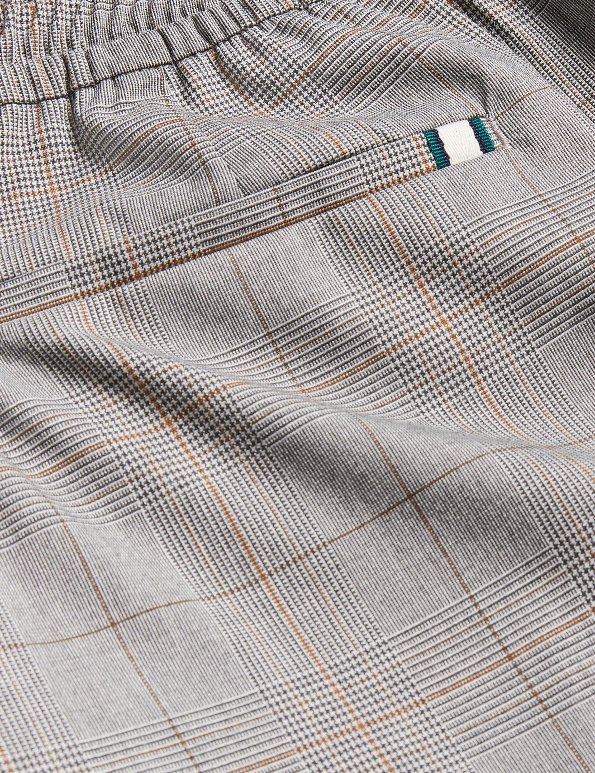 Ted Baker NICOLO - Checked Elastic Waist Tailored Pants STONE