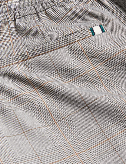 Ted Baker NICOLO - Checked Elastic Waist Tailored Pants STONE