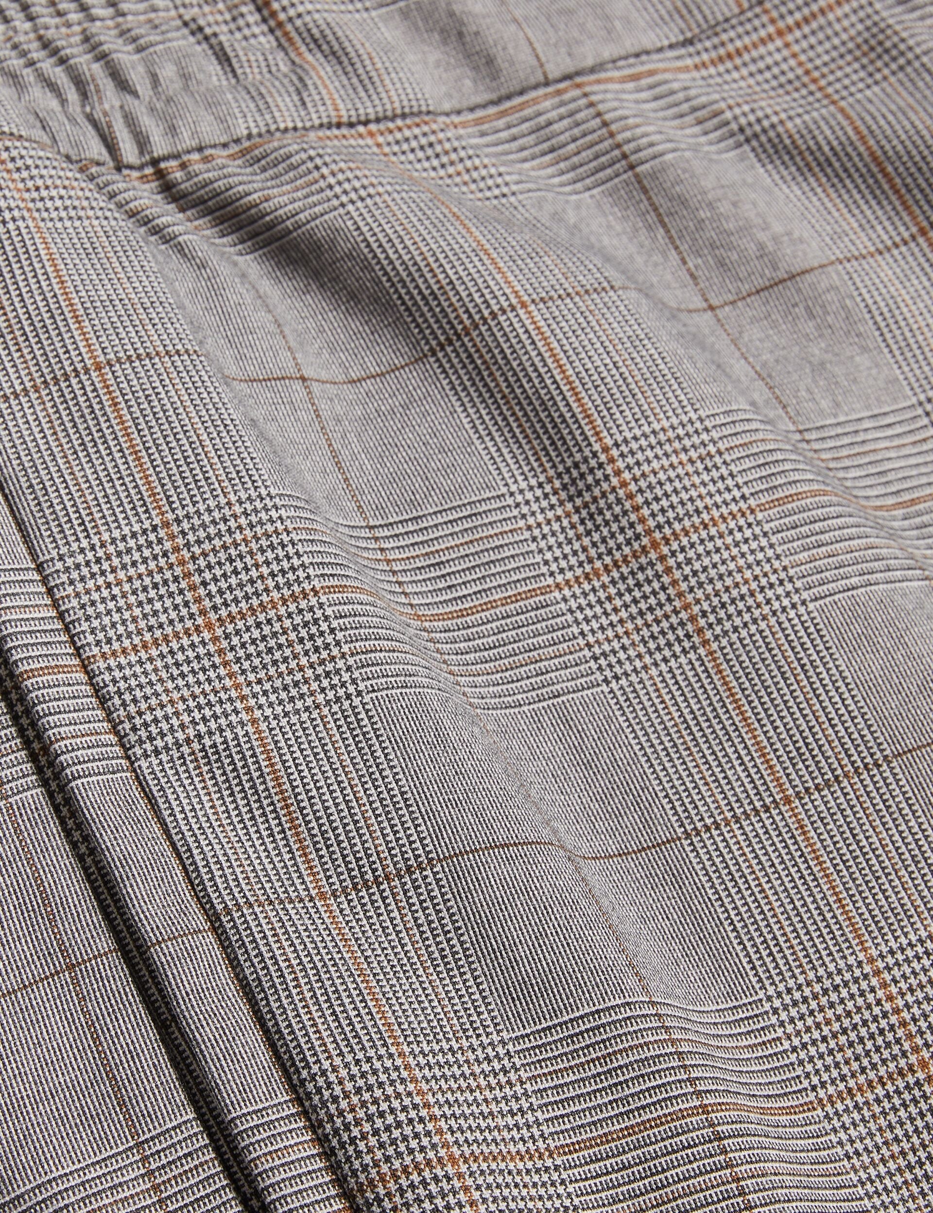 Ted Baker NICOLO - Checked Elastic Waist Tailored Pants STONE
