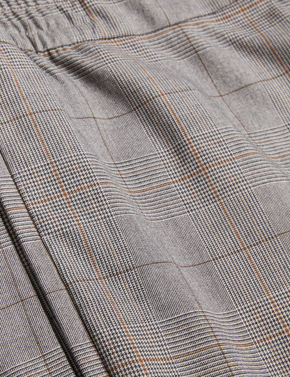 Ted Baker NICOLO - Checked Elastic Waist Tailored Pants STONE