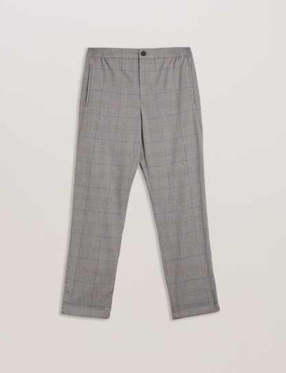 Ted Baker NICOLO - Checked Elastic Waist Tailored Pants STONE