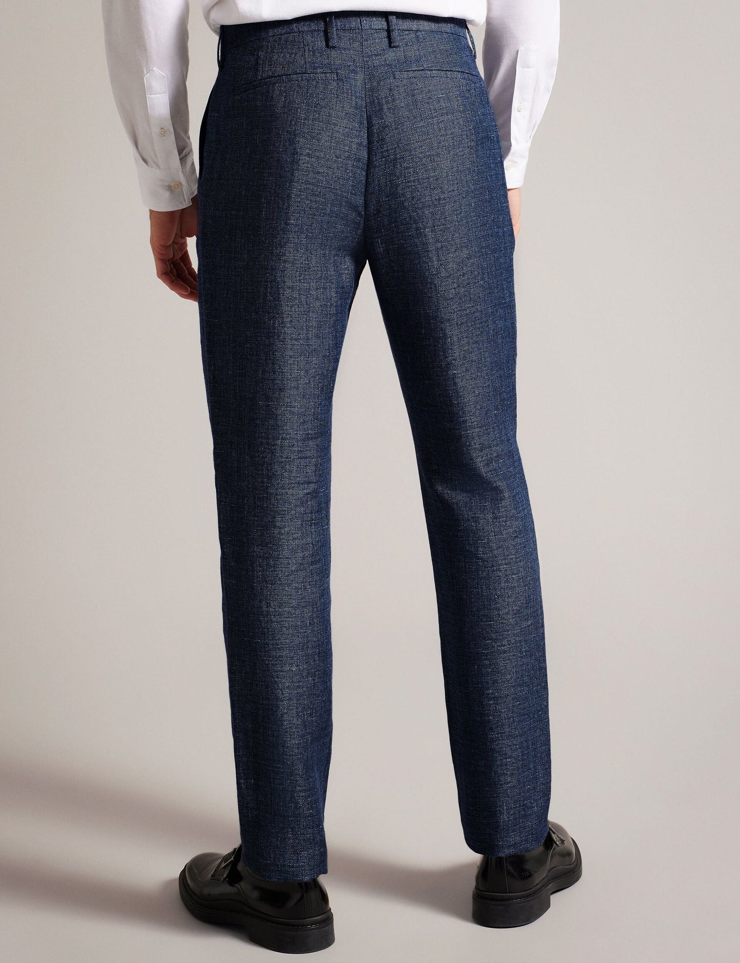 Ted Baker SLIM LINEN WOOL TROUSERS - Navy NAVY