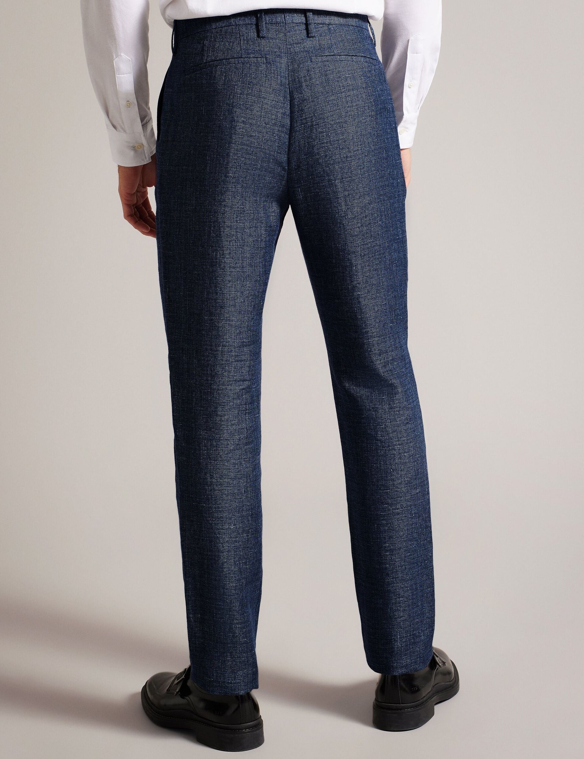 Ted Baker SLIM LINEN WOOL TROUSERS - Navy NAVY