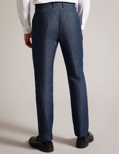 Ted Baker SLIM LINEN WOOL TROUSERS - Navy NAVY