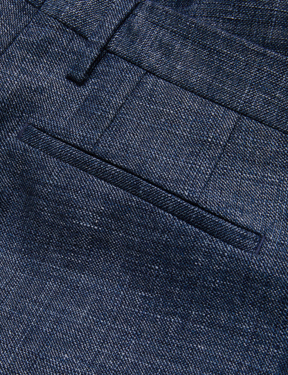 Ted Baker SLIM LINEN WOOL TROUSERS - Navy NAVY