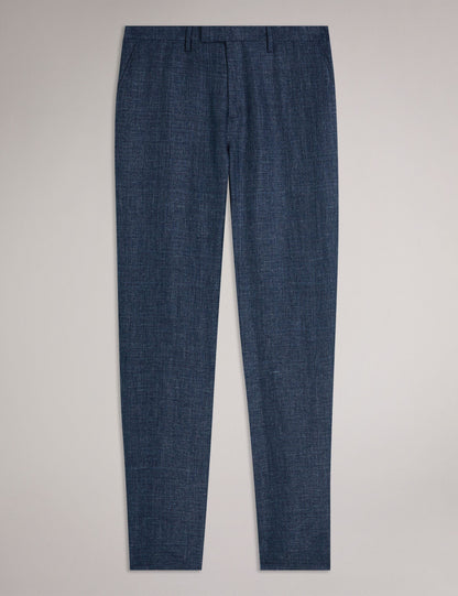 Ted Baker SLIM LINEN WOOL TROUSERS - Navy NAVY