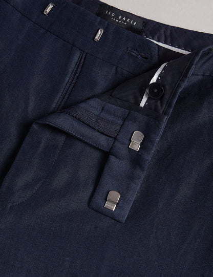 Ted Baker SLIM FIT WOOL LINEN TROUSER - Navy NAVY