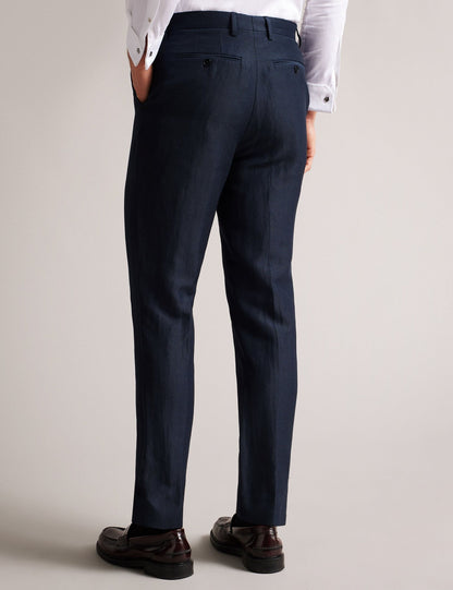 Ted Baker SLIM FIT WOOL LINEN TROUSER - Navy NAVY