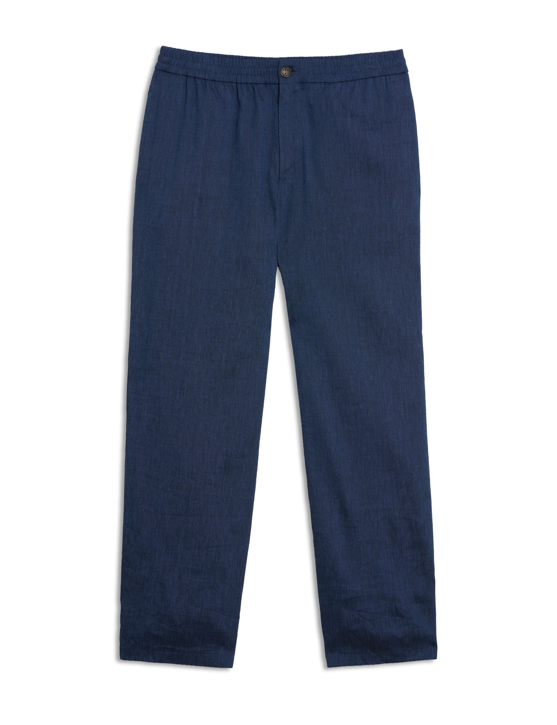 Ted Baker ARDMORE - Stretch Linen Trousers NAVY