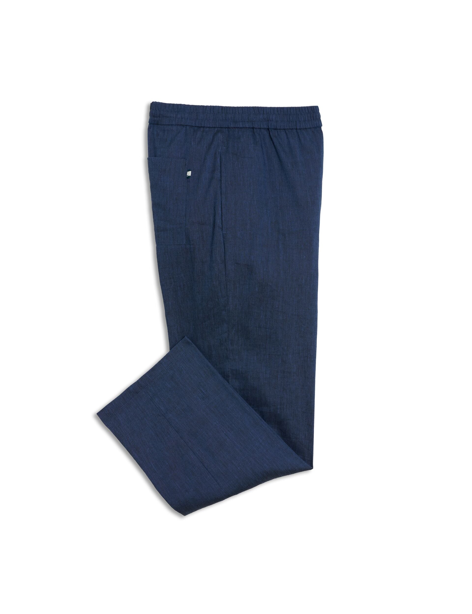 Ted Baker ARDMORE - Stretch Linen Trousers NAVY