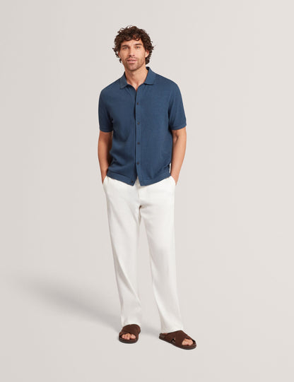 Ted Baker CULVERR Relaxed Linen Blend Elasticated Trousers WHITE