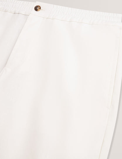 Ted Baker CULVERR Relaxed Linen Blend Elasticated Trousers WHITE