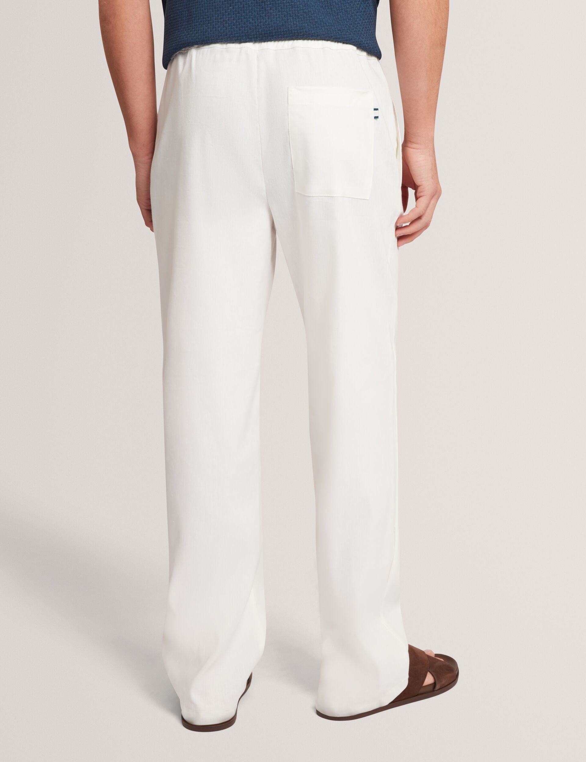 Ted Baker CULVERR Relaxed Linen Blend Elasticated Trousers WHITE