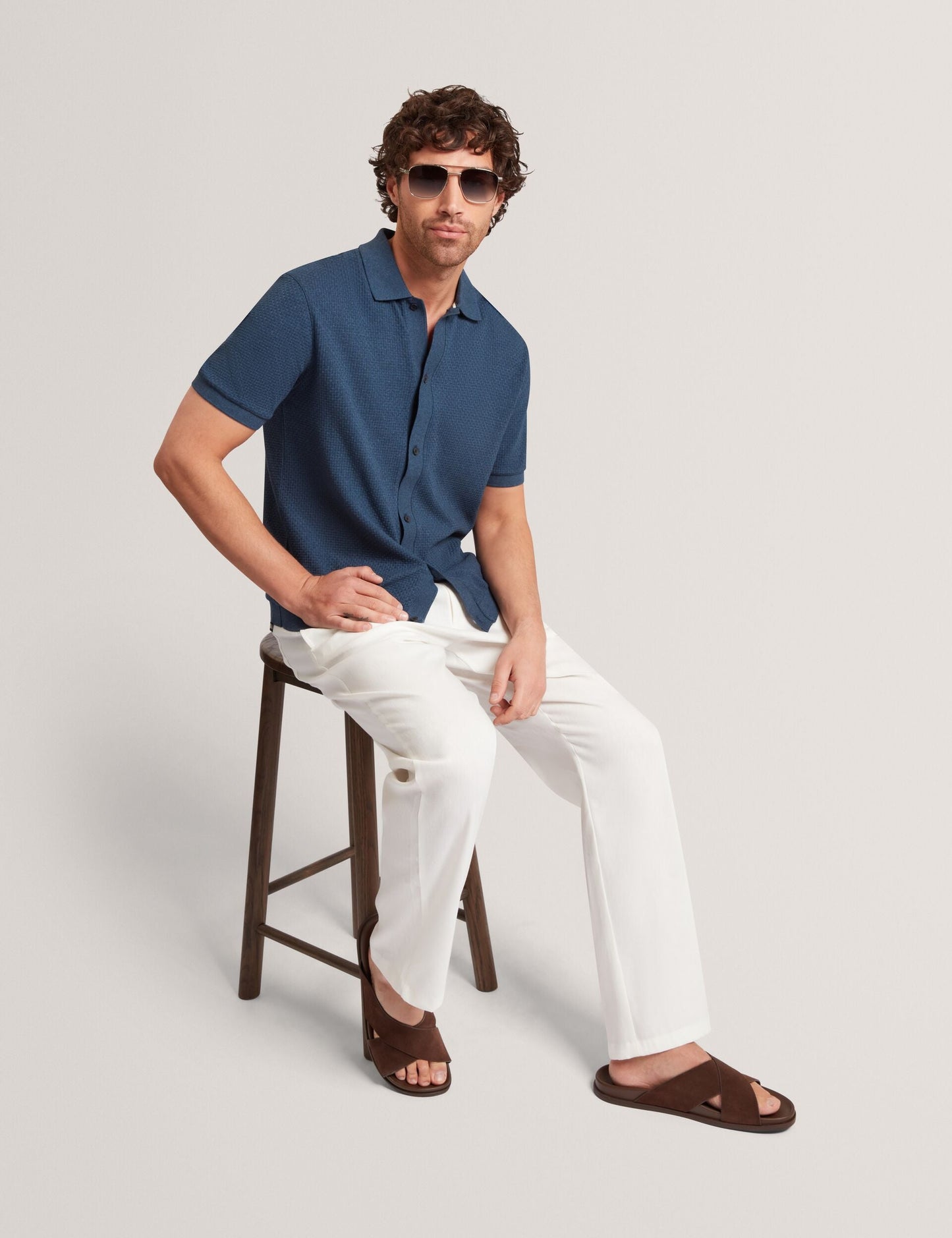 Ted Baker CULVERR Relaxed Linen Blend Elasticated Trousers WHITE