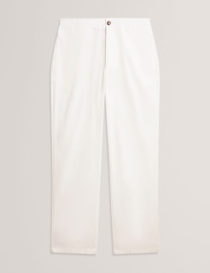 Ted Baker CULVERR Relaxed Linen Blend Elasticated Trousers WHITE