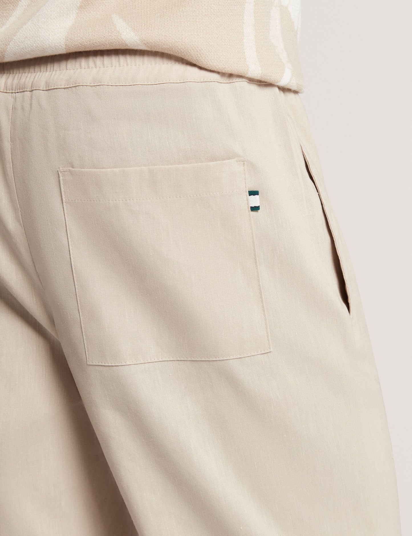 Ted Baker CULVERR Relaxed Linen Blend Elasticated Trousers STONE