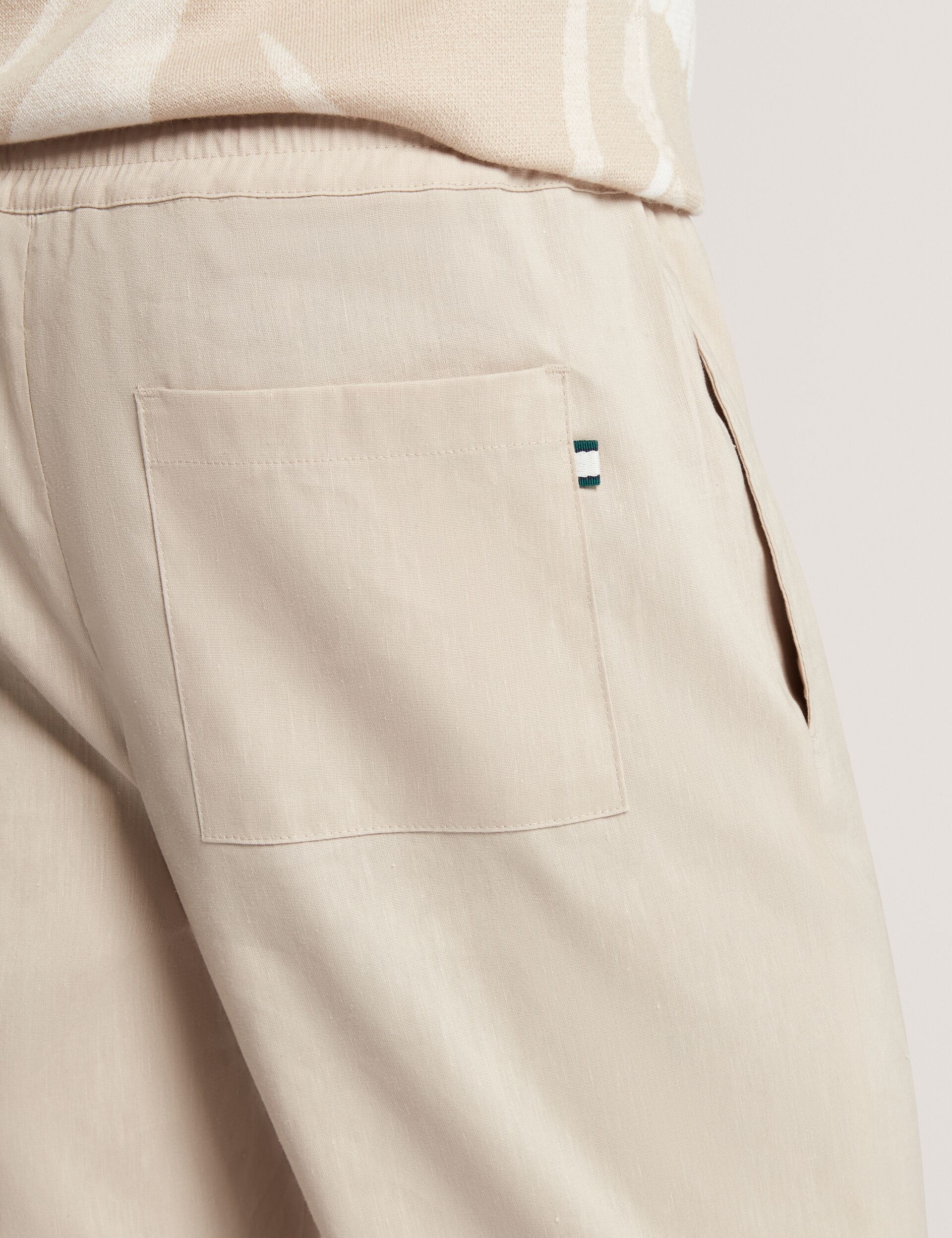 Ted Baker CULVERR Relaxed Linen Blend Elasticated Trousers STONE