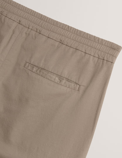 Ted Baker MAURCE - Straight Leg Cotton Linen Pants BROWN