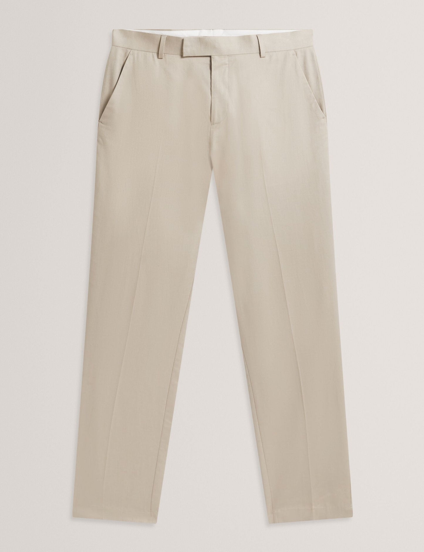 Ted Baker SABATON - Slim Fit Stretch Cotton Twill Smart Pants TAUPE