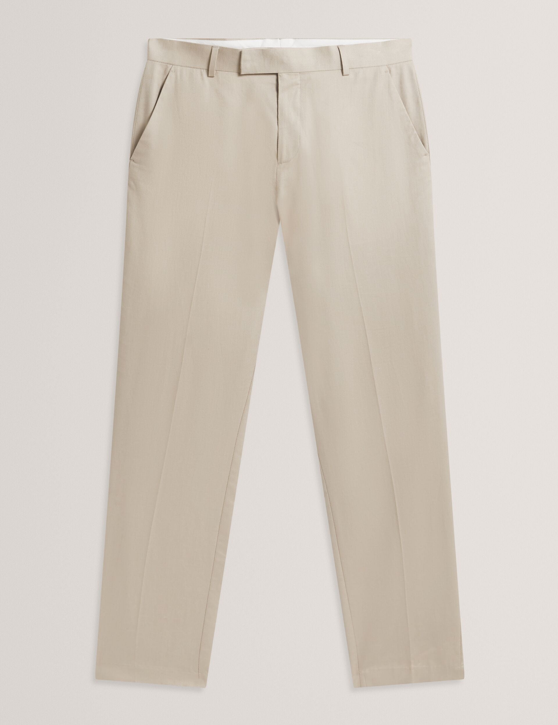 Ted Baker SABATON - Slim Fit Stretch Cotton Twill Smart Pants TAUPE