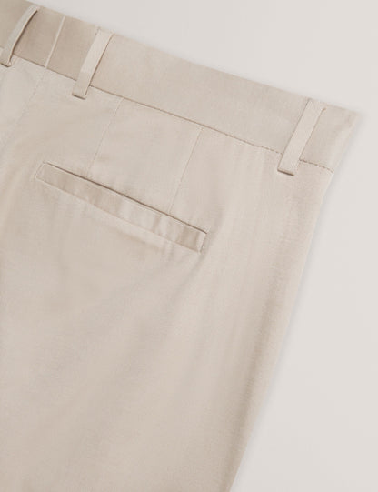 Ted Baker SABATON - Slim Fit Stretch Cotton Twill Smart Pants TAUPE