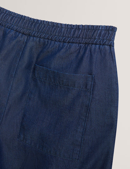 Ted Baker GANMO Relaxed Pull-On Chambray Pants NAVY BLUE