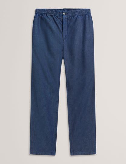 Ted Baker GANMO Relaxed Pull-On Chambray Pants NAVY BLUE