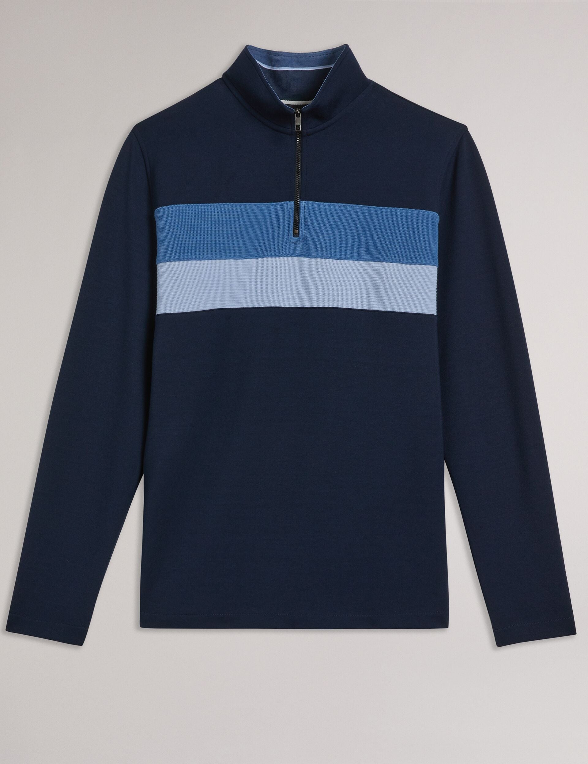 Ted Baker Veller - Long Sleeve Regular Fit Half Zip NAVY