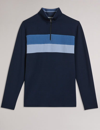 Ted Baker Veller - Long Sleeve Regular Fit Half Zip NAVY