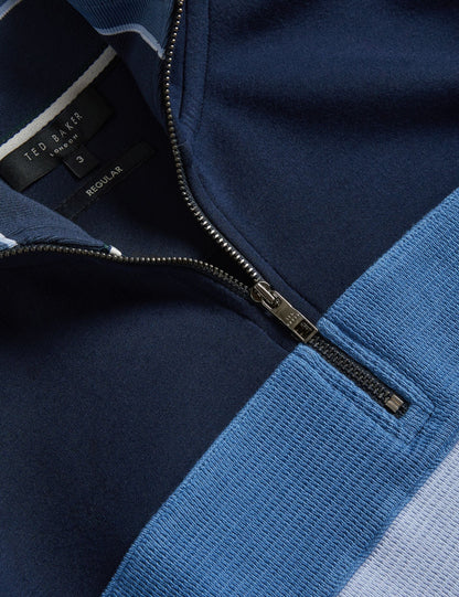 Ted Baker Veller - Long Sleeve Regular Fit Half Zip NAVY