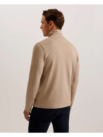 Ted Baker Veller - Long Sleeve Regular Fit Half Zip TAUPE