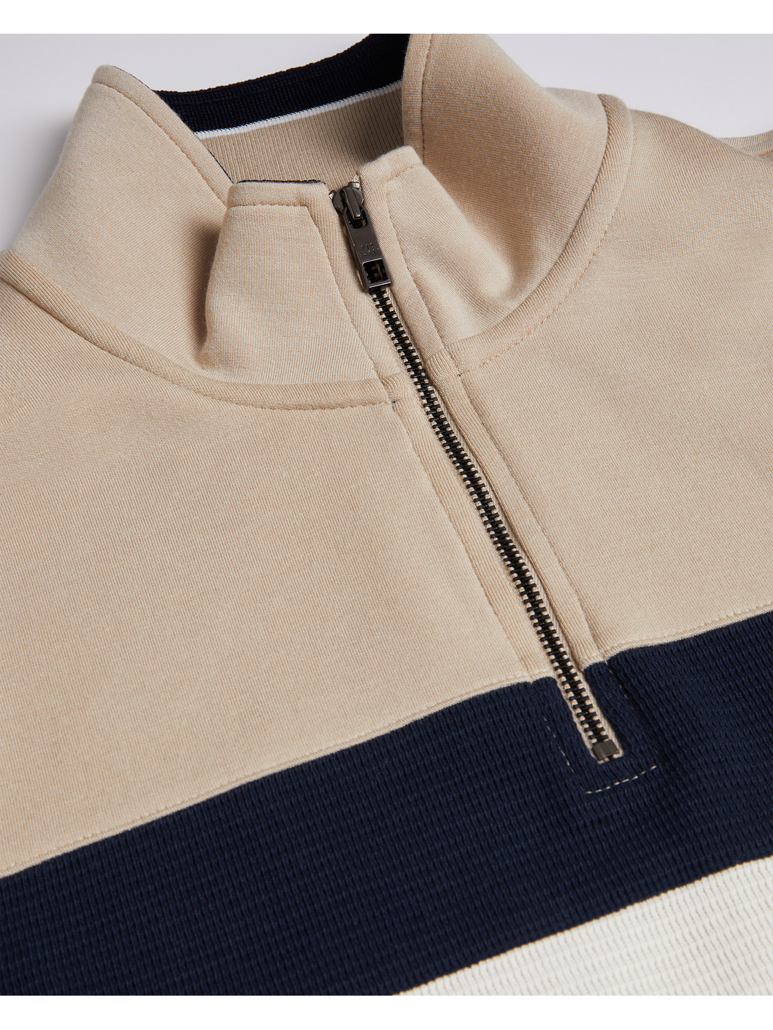Ted Baker Veller - Long Sleeve Regular Fit Half Zip TAUPE