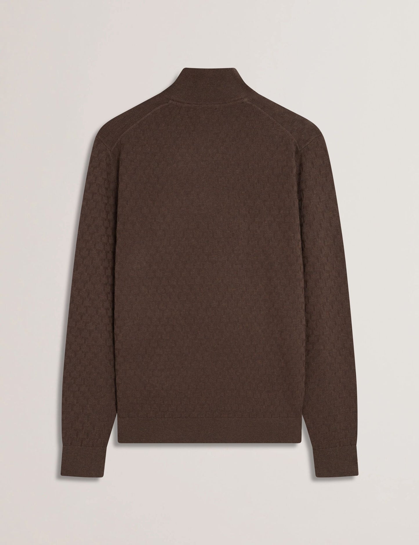 Ted Baker KURNLE - T Knit Half Zip Funnel Neck Jumper BROWN
