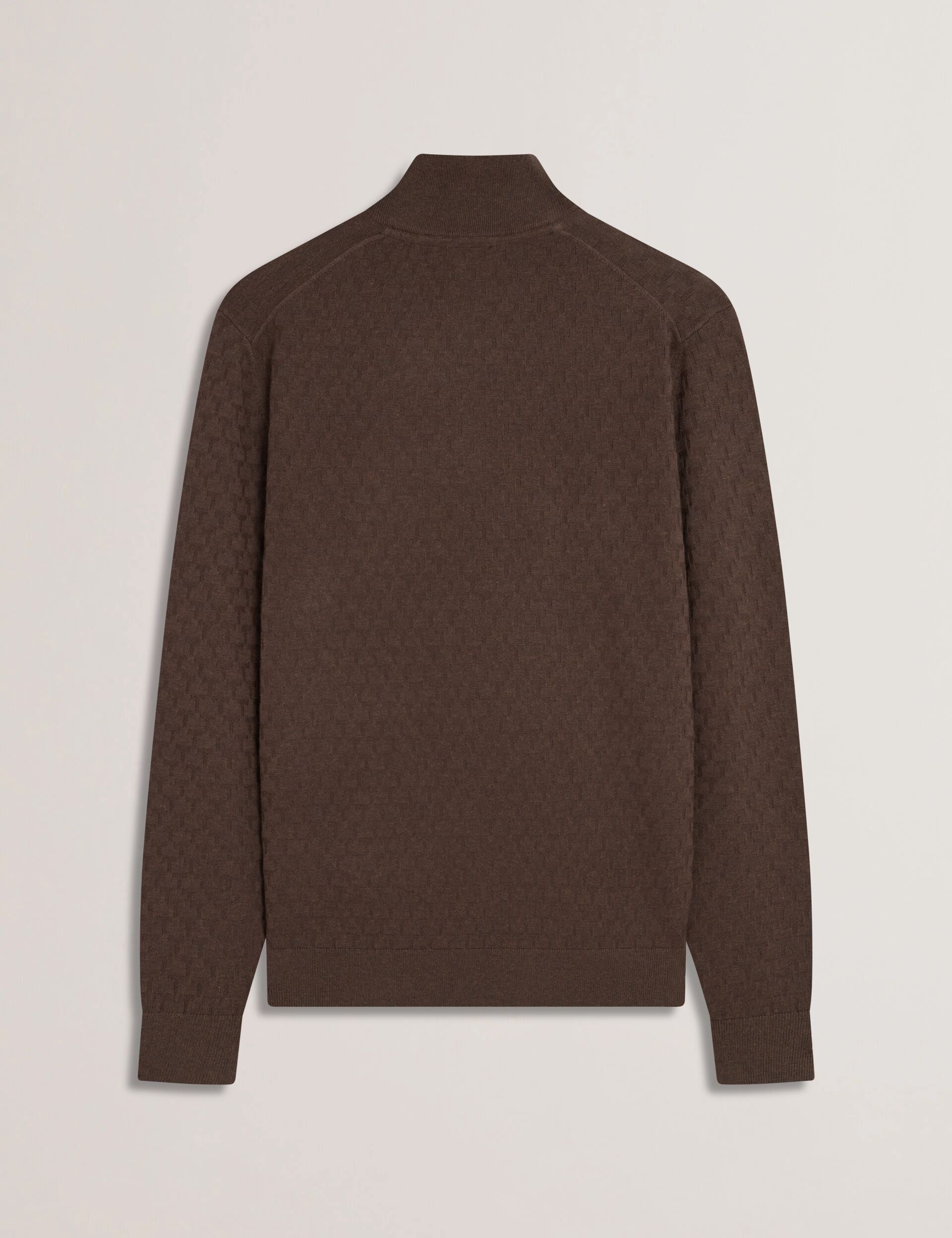 Ted Baker KURNLE - T Knit Half Zip Funnel Neck Jumper BROWN
