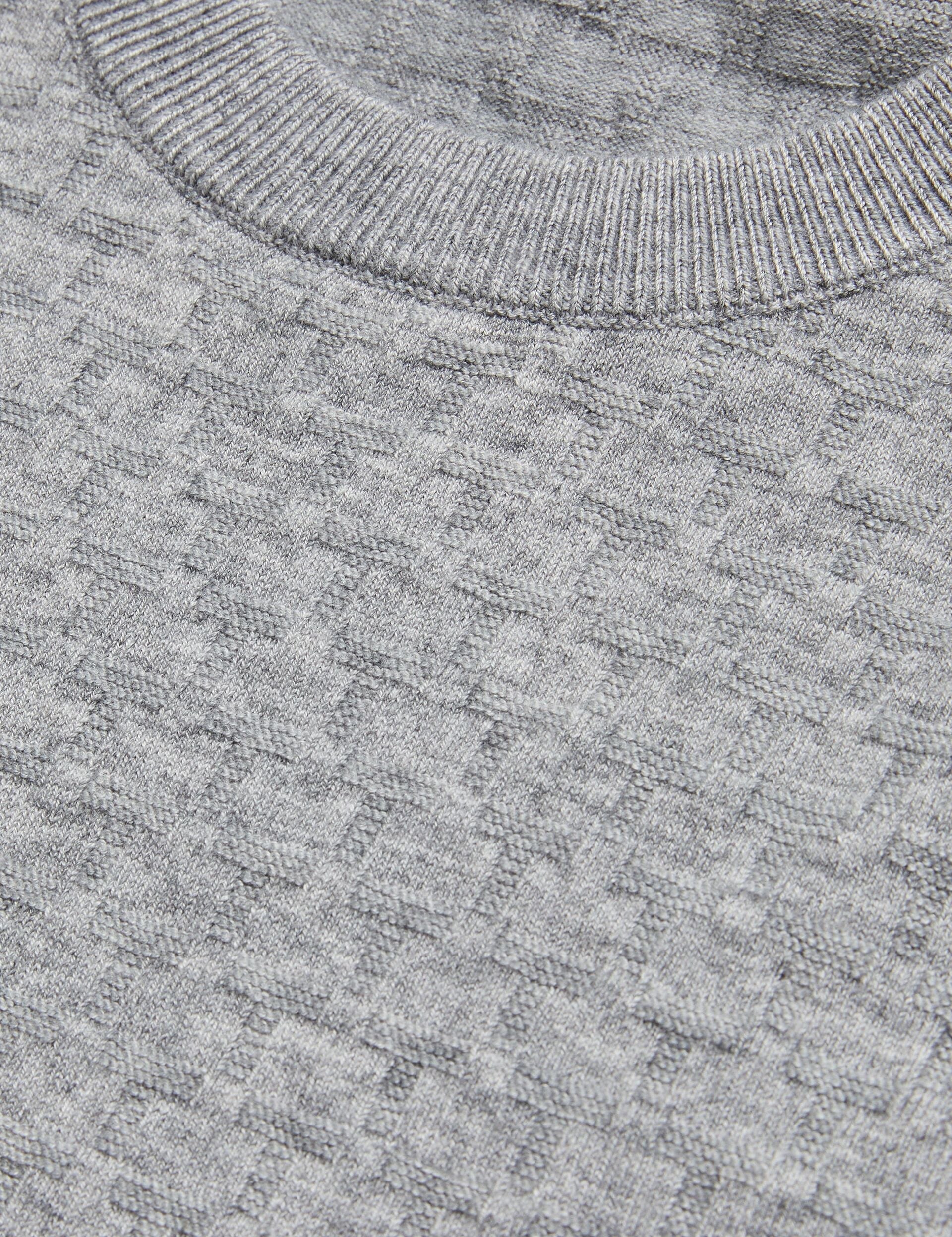 Ted Baker LOUNG - Textured T Knit Crew Neck Sweater GREY MARL